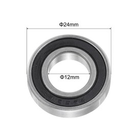 sourcing map S6901-2RS Deep Groove Ball Bearings 12mm x 24mm x 6mm Double Sealed 440C Stainless Steel (ABEC3)