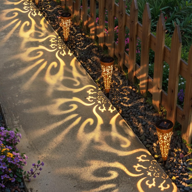 Go2garden 6Pcs Garden Solar Lights Outdoor Stakes Decorative Lighting for