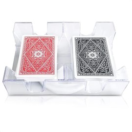Card Holders for Playing Cards - 360° Dual Deck Revolving Card Holder Stand Phase 10 Card Game Holder Uno Card Game Plastic Tray - Clear Card Holder for Poker Tables Playing Card Holders for Adults