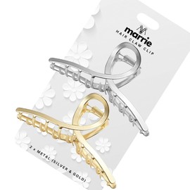 Hair Clips Large Metal Hair Claw Clips Strong Hold Vintage Shark Claw Clips Clamp Hair Accessories for Women Girls Thin Thick Hairs (Gold & Silver)