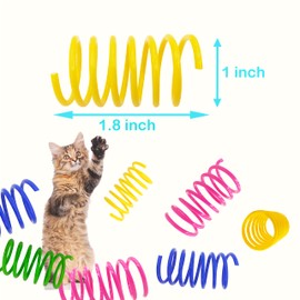 QUVOVID Cat Spring Toys 40 Packs Colorful Plastic Spring Coils Attract Cats to Swat, Bite, Cat Toys for Indoor Cats for All Breeds