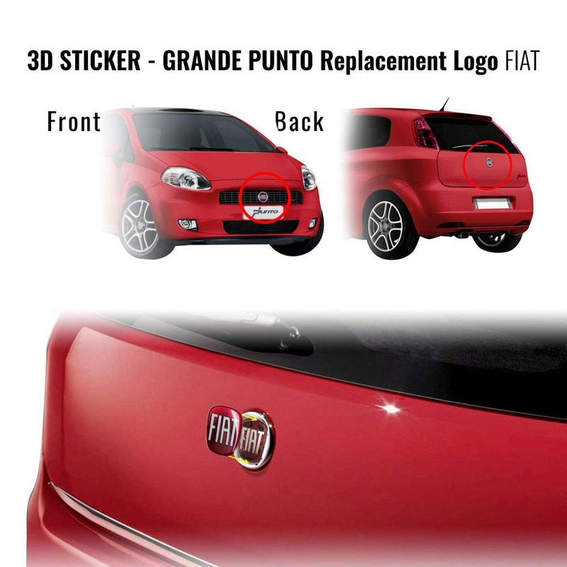 AMS 32015 Fiat 3D Sticker Logo Front + Rear for