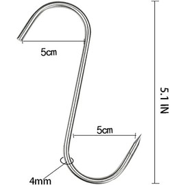 Meat Hooks 20 count, 5.12 in Premium Stainless Steel Butcher Hook  Hooks,Meat Processing for Hanging, Drying, BBQ, Grilling Sausage Chicken Beef Hook Tool (5.1inch(20Pcs)) - Color: 5.1inch(20Pcs)