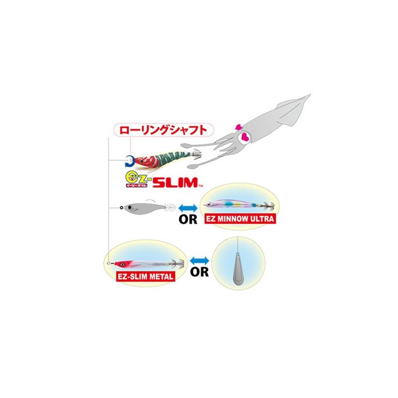 DUEL(デュエル) スッテ EZ-SLIM 布巻 パラソル 85mm 04 LBBL 重量:6g A1687-LBBL-夜光ボイルブラック