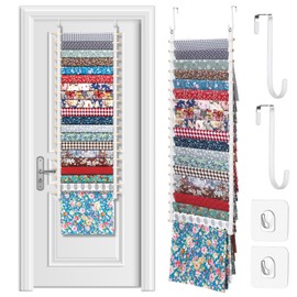 Anglechic Hanging Fabric Storage Organizer Over the Door 20-Shelf Fabric Organizer Wall Mount Fabric Display Sewing Quilting Fabric Collection with 4 Hooks for Folding and Storing Fabric(Standard)