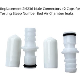 Aupll Replacement 2 M236 Male Connectors + 2 Caps for Testing Sleep Number Bed Air Chamber leaks