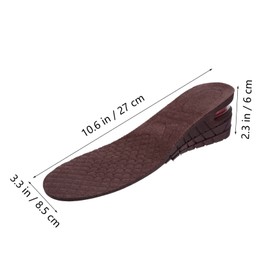 ORFOFE 1 Pair Heightening Insoles Insole Shoe Pads Heel Cushion Shoe Cushion Heel Lift Inserts Imitation Leather Coffee Random Color