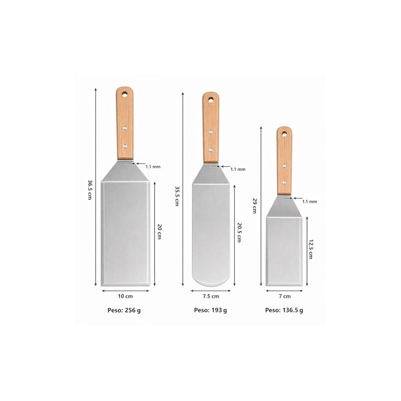 YFTSHK - Espatula Cocina Acero Inoxidable, Espatulas Reposteria Multiusos, 4