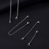 5Pcs Silver Stainless Steel Necklace Extender Chain Links Silver Lobster