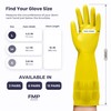 FMP Brands Yellow Medium Rubber Dish Gloves, 3 Pairs, 15