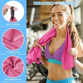 YAYUSI Toalla Microfibra Secado Rápido 2 Pack,Toalla Deportiva Secado Rápido,Toalla De Viaje Ligera Y Portatil, Toalla Deportiva para Playa, Natacion, Yoga, Camping, Gimnasio,Rosa