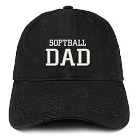 Trendy Apparel Shop Softball Dad Embroidered Soft Cotton Dad Hat - Black
