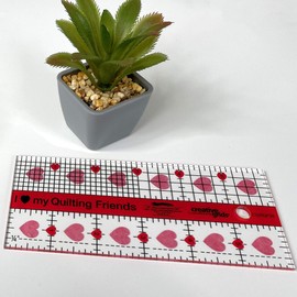 Creative Grids I Love My Quilt Friends Mini Quilt Ruler 2-1/2in x 6in - CGRQF26