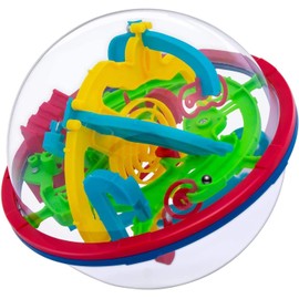 3D Maze Ball, 4.7'' Interactive Labyrinth Puzzle Game with 100 Obstacles, Kids Education Toy