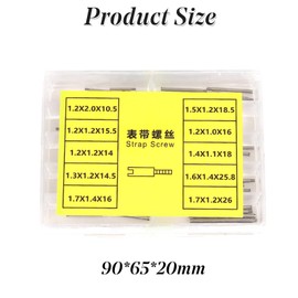 Watch Strap Screws, Metal 10 Sizes Watch Band Link Pins, Watch Repair Tool Accessories with Storage Box (50pcs)