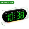 PZJFH Digital Alarm Clock, Black Case with Green LED Display