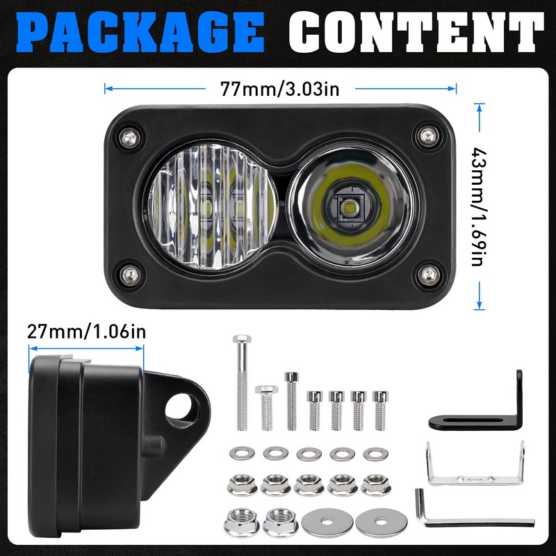 Baja Light for Ebike Upgrade Headlight ridstar Q20 6500K 20W