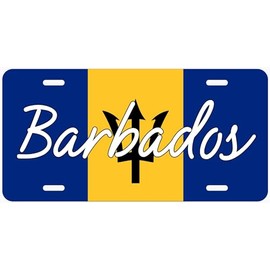 Generic Barbados Flag with Name Novelty Car Auto License Plate, FLAGNAA182