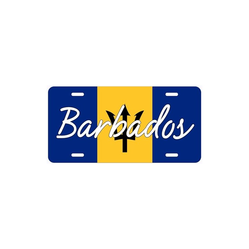 Generic Barbados Flag with Name Novelty Car Auto License Plate,