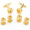 Gold Knot Stud and Cufflink Set