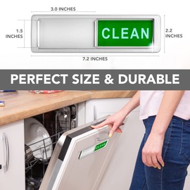 Dishwasher Magnet, Clean Dirty Sign Indicator for Dishwasher Non-Scratch Easy to Read and Strong Slide for Changing Signs, Sleek and Convenient Design, Heavy Duty Magnet with Optional Stickers