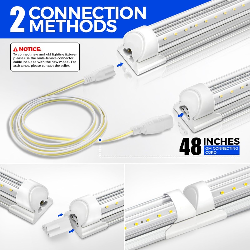 Barrina 5000K 2FT LED Shop Light, 3000LM, 20W, T8 Shop