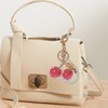Cinsersr Keyring Beads, Cherry Pendant Key Fob Gold Bag Pendant,