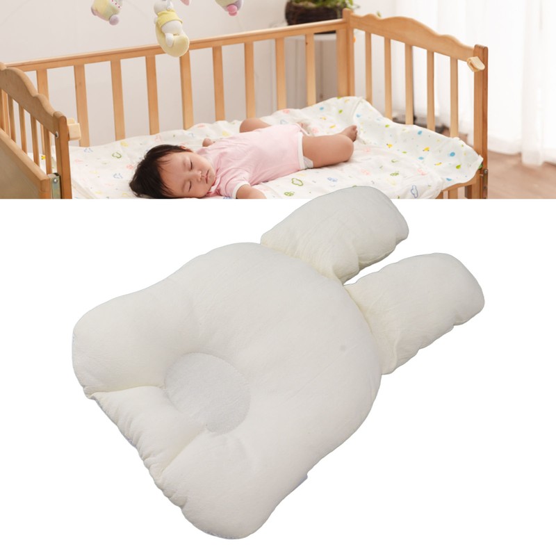 Baby Pillow Recessed Rabbit Ear Shaped 21.5cm Width Soft Breathable
