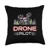 Drone Pilot - Quadcopter racing camera drone Throw Pillow