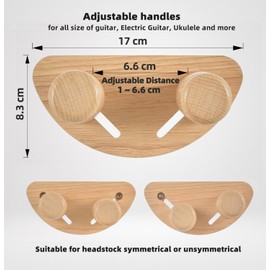 PASIVOLE Guitar Wall Hook, Guitar Hanger Hook, Wooden Guitar Hanger, Guitar Holder, Wall Mount, Wooden Hanger for Acoustic Guitar, Classical Guitar, Electric Guitar, Bass, Banjo,