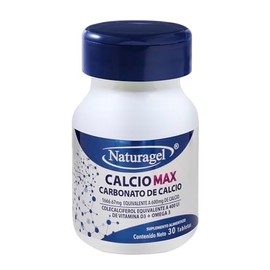 CALCIO | Carbonato de Calcio con Vitamina D3 y Omega 3 | 30 Tabletas | Fortalece Huesos y Dientes | Naturagel