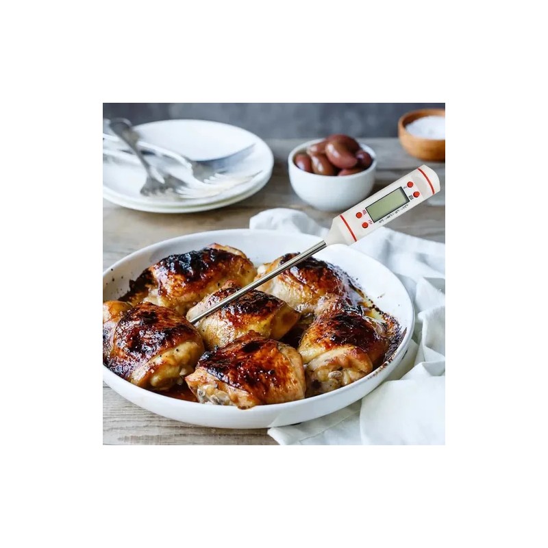 Termometro Digital Cocina Carne Reposteria Chcolate Comida Blanco