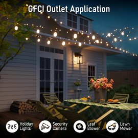 LEONLITE 16 Inch Outdoor Wall Lantern with GFCI Outlets, Dusk to Dawn Waterproof Wall Lights, Max 60W E26 Base Porch Exterior Wall Light for Front Door, Patio, Garage (Bulb Not Included), Pack of 2