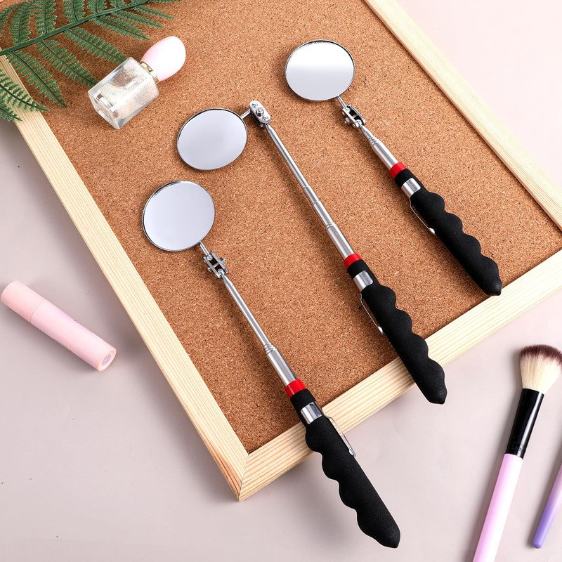 12 Pcs Telescoping Inspection Mirror Retractable Mechanical Mirrors Long Handle