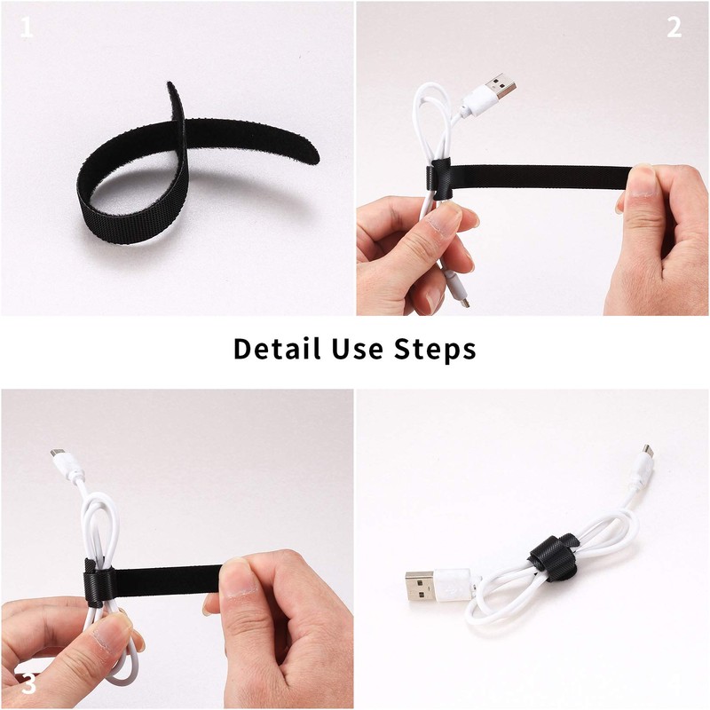 70 Pcs Reusable Cable Ties, Straps Cable Ties, Hook and