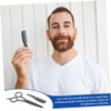 PartyKindom 3pcs Stainless Steel Beard Comb Nose Hair Clipper Set