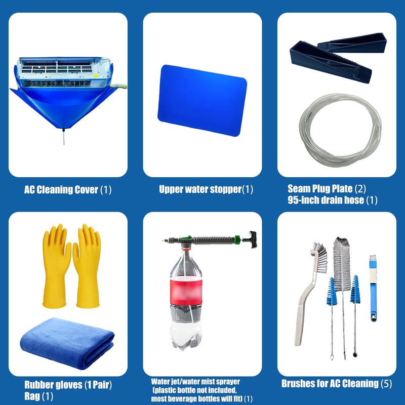 Mini Split Cleaning Kit with Waterproof AC Cover & Brush