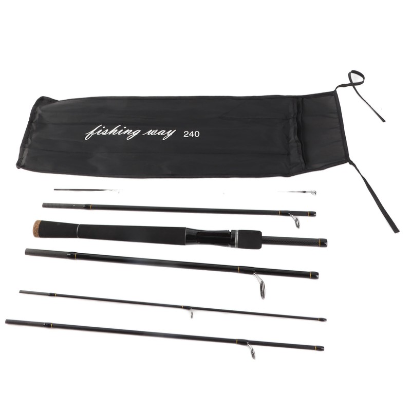 7.9ft Fishing Rod Portable 6 Sections Carbon Fiber Lightweight Fishing