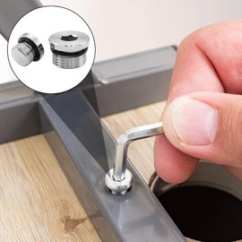 Pack of 2 blanking plugs, sealing plugs, blind plugs, water pipe, blanking plugs, 1/2 1/8 inch, stainless steel sealing plug with fork ring, pipe plugs with rubber seals, for water pipe, construction