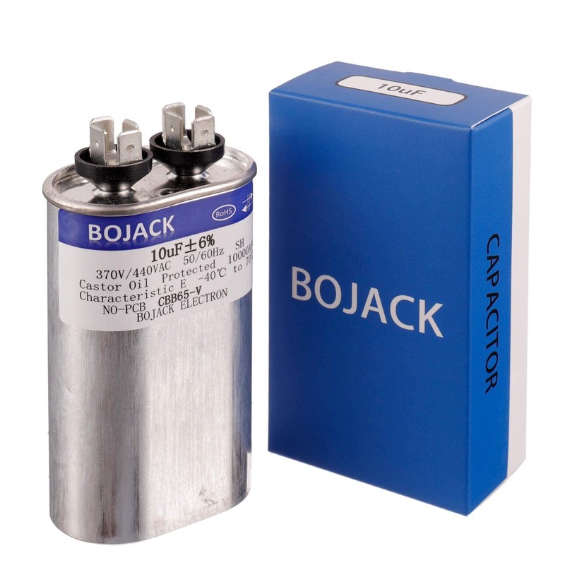 BOJACK 10 uF ±6% 10 MFD 370V/440V CBB65 Oval Run