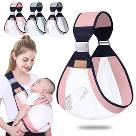 Tyuodna Tragetuch Baby,Babytrage Neugeborene ab Geburt，Verstellbare Babytragetuch mit Dicken Schultergurten,Tragegurt Baby,Baby Carrier für Babys von 0 bis 36 Monaten (Pink (Mesh))