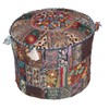 Traditional Indian Home Decorative Ottoman Handmade and Patchwork Stool Floor