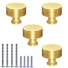 IAFVKAI 4 Pack Gold Cabinet Knobs Brushed Brass Kitchen Knobs