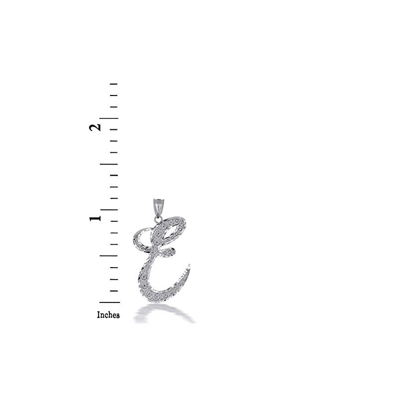 Certified 925 Sterling Silver Script Letter E Initial Charm Pendant