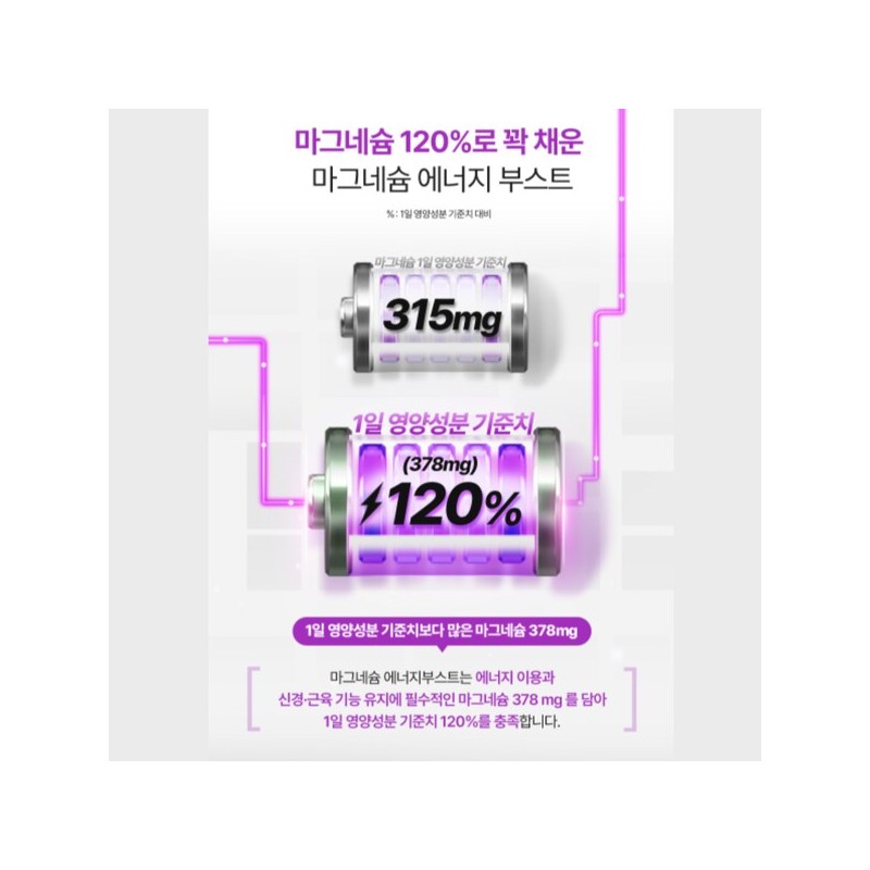 에너지 마그네슘 하루권장량 120% 산화 마그네슘 비타민B 셀렌 마그네시움 Energy
