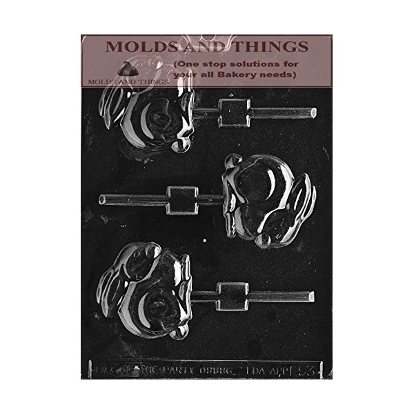 BUNNY LOLLY Easter Chocolate candy mold with Copyrighted molding Instructions