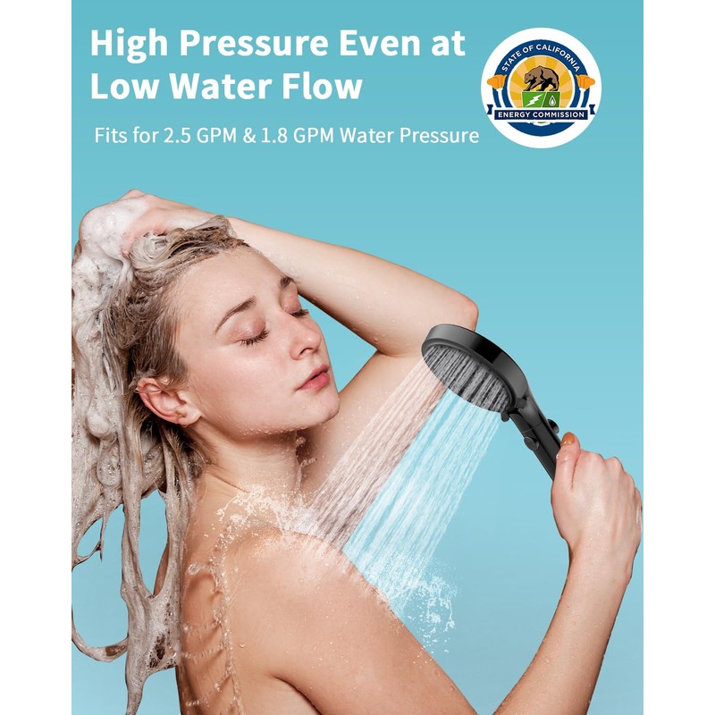 FASDUNT Shower Head with Handheld, High Pressure Handheld Shower Head