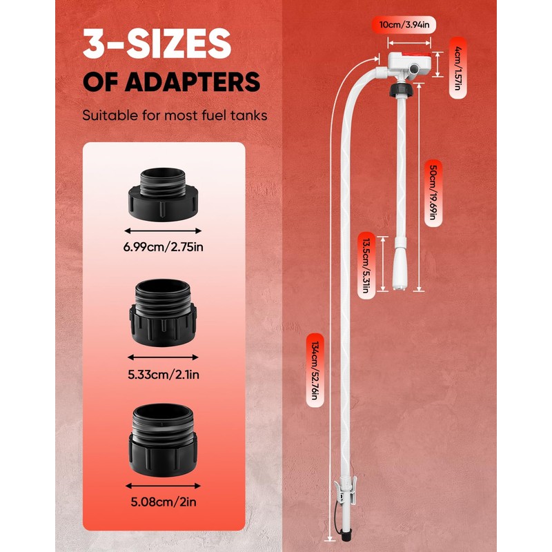 Saker Portable Fuel Pump, Automatic Fuel Transfer Pump with Auto-Stop,