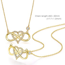 BlingGem Jewellery Sets for Women in 925 Sterling Silver Infinity Rose Flower Necklace and Bracelet Sets Gift for Girlfriend