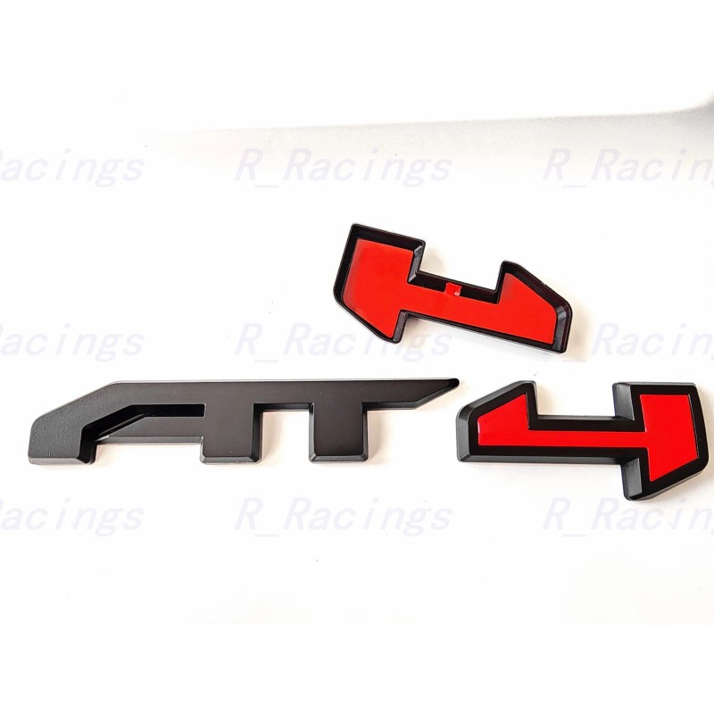 Auto Front Grill Matte Black Red AT4 OVERLAY Emblem 2023+